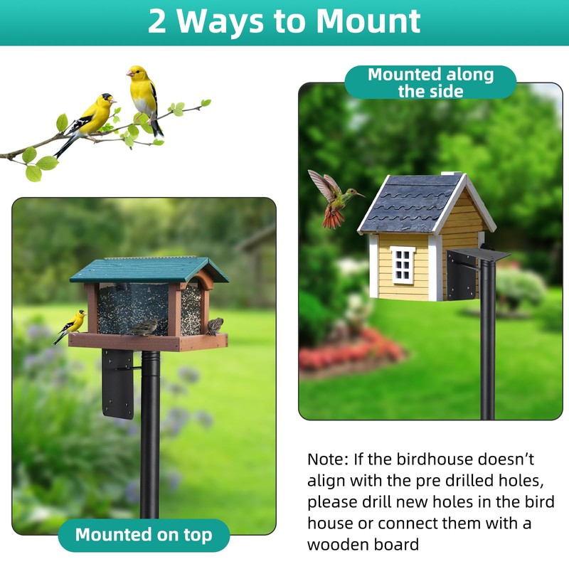 Bird House Pole,102 Inch Heavy Duty Bird Feeder Pole Mount