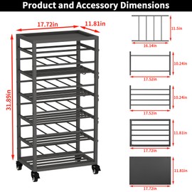 Metal Paint Spray Can Cart - Wheel Spray Can Holder with Storage Tray, Organizer Storage Rack for Garage, Shop, Craft Workspace