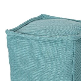 Foamma Pouf Ottoman Teal, 16"x16"x16" - Square Ottoman Foot Rest for Living Room and Bedroom, Pouf Footstool with Handcrafted Cotton, Foot Rest for Couch, Boho Furniture for Home