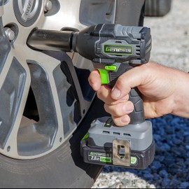Genesis G20MAX 20V Brushless 3-Speed 1/2" Impact Wrench with Battery, Charger, 400 ft lbs, 540 N.M Max Torque