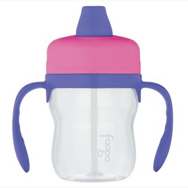 Thermos Foogo BPA Free Soft Spout Tritan Plastic Sippy Cup with Handles Pink 235mL