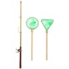 LOGOFUN 3 Pcs Miniature Fishing Rod Set Dollhouse Rod Sets
