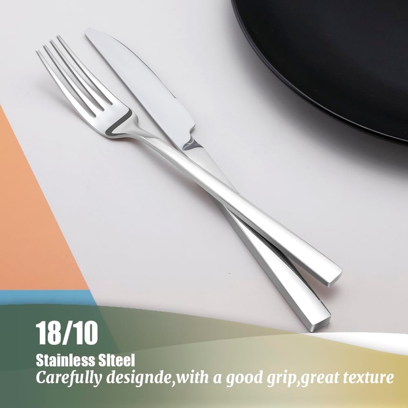 Kelenfer Silverware Set Flatware Set 18/10 Stainless Steel Mirror Polished
