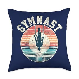 Vintage Gymnastics Rings Gymnast Throw Pillow