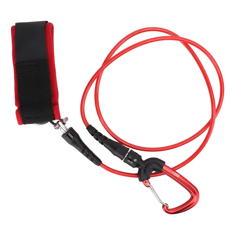 Freediving Lanyard Leash Diving Safety Rope Cable with Wristband Carabiner