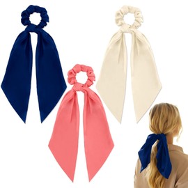 Silk Scrunchies for Hair Scrunchies for Women Satin Scrunchies Girls Hair Bows Hair Scrunchies With Ribbon Tails Black Scrunchies for Hair Scrunchy Hair Ties White Blue Black Accessories