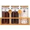 Yangbaga Glass Coffee Sugar Containers with Shelf, 3 x 45