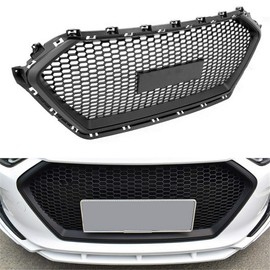 ABS Plastic Front Bumper Grill Mesh Hood Front Center Middle Grille, Front Bumper Grille Replacement for Elantra 2017 2018