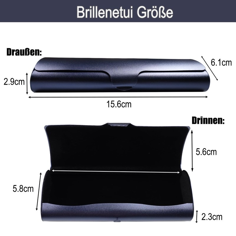 Eyglajdd Lightweight Aluminium Glasses Case for Men and Women, darkblue