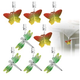 com-four® 8 x Tablecloth Weights in the Shape of Dragonflies and Butterflies - Tablecloth Clips - Each Approx. 35 g - Tablecloth Clips (Red + Green)