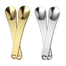 Ipetboom Makeup Spatula Set 4pcs Zinc Alloy Scoops Mini Spoons for Face Mask Skincare