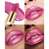 Glitter Metallic Lipstick Long Lasting,Rose Pink Creamy Lip Gloss for