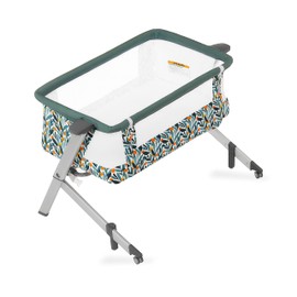 Dream On Me Skylar Bassinet and Beside Sleeper in Mellow Yellow, Lightweight and Portable Baby Bassinet, Adjustable Height Position, Easy to Fold and Carry Travel Bassinet, JPMA Certified