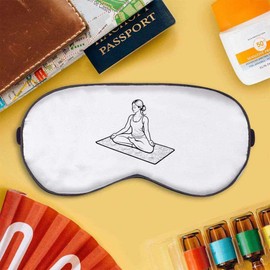 'Woman Sat on Yoga Mat' Sleep/Travel Eye Mask (EY00021767)