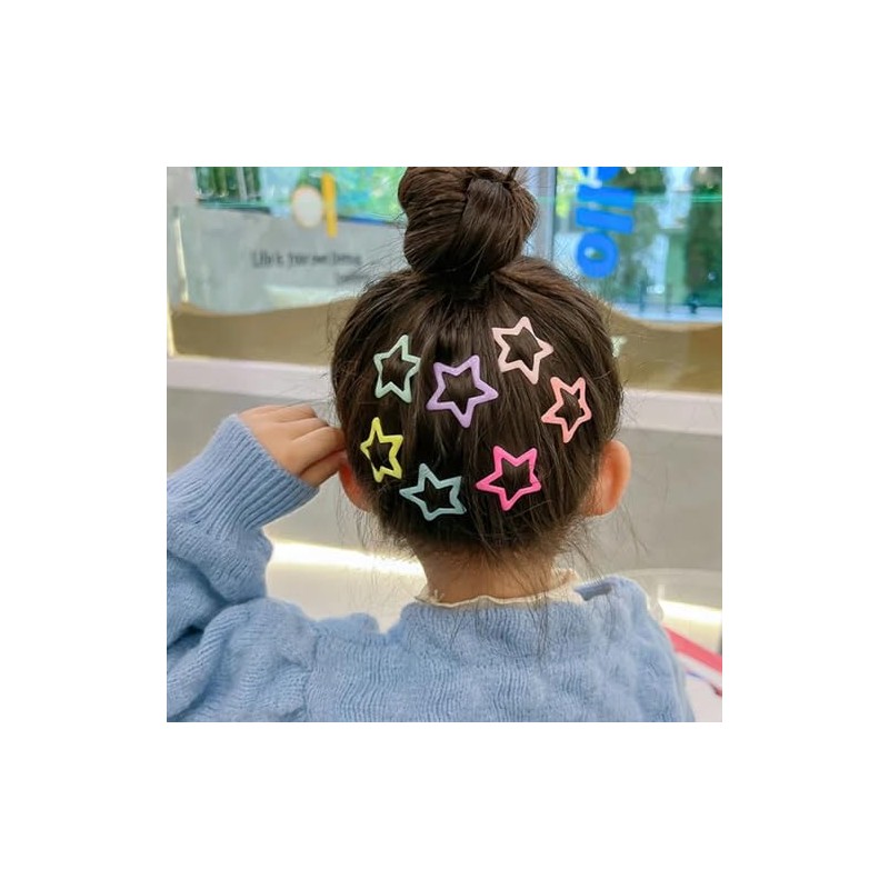 Clips de cabello estrella, 50pcs coloridas barretas de estrellas y2k,