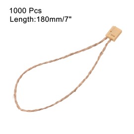 MECCANIXITY 7 Inch Twine String, Price Hang Tag Fasteners with Snap Lock Ties for Attach Swing Tags Pack of 1000