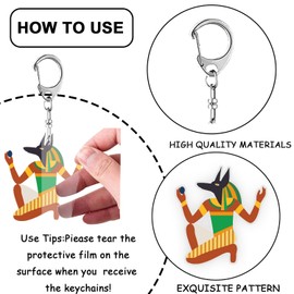 DYDSZDDYBF Ancient Egypt Keychain, Egyptian Decor Pharaoh Sphinx Pyramid Birthday Party Decoration Egypt Party Supplies 12PCS King Tut Themed Key Ring Pharaoh and Pyramid Birthday Decor