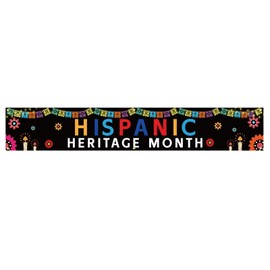 Hispanic Heritage Month Banner Latin American Banner Spanish Polyester Yard Lawn Outdoor Garden Decorations with Brass Grommets 20x120 inch