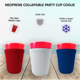 Blank Neoprene Party Cup Coolie (6 Pack, Black)