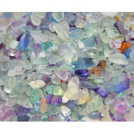 Perlin - Pack of 1000 Fluorite Fluorite Gemstone Beads 4 mm ~ 8 mm Tumbled Stone Chip Gemstones Semi-Precious Stone Jewellery Beads for Cabachon Decoration DIY Chain
