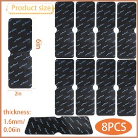 8pcs Rug Carpet Non Slip Grippers for Area Rugs, Reusable Washable Double Sided Carpet Tape Pads Adhesive Stickers Keep Corners Flat Prevent Curling for Hardwood Floors and Tiles, Black