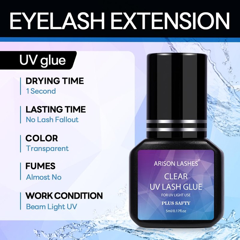 Eyelash Extension UV Eyelash Glue 1 Sec Dry Waterproof until