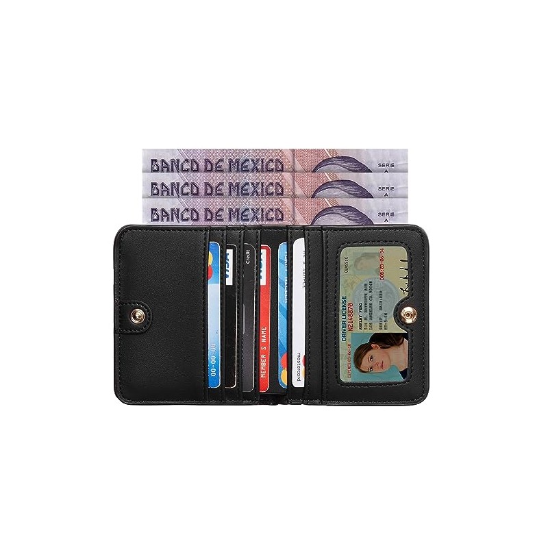 Cartera Mujer Pequeño con RFID Bloquea, Mini Monedero Bifold para