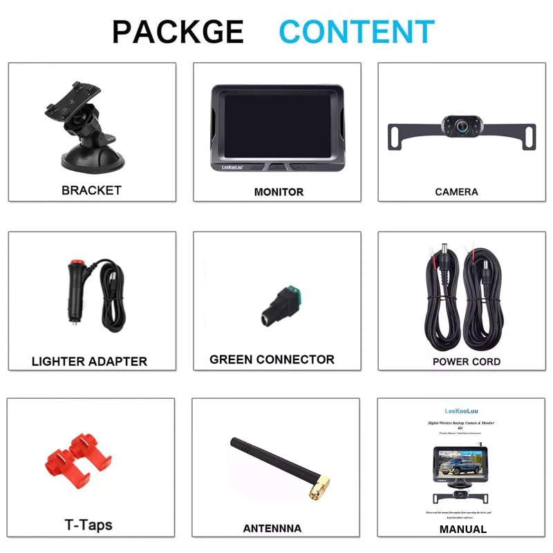 LeeKooLuu Wireless Backup Camera Ease Install - Color Image HD