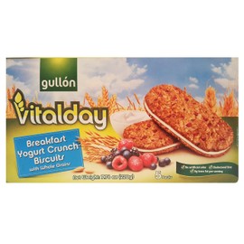 Gullon Tasty Breakfast Yogurt Sandwich Crunch Biscuit Cookies with Whole Grain - 7.76 oz.