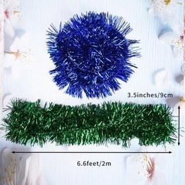 MFUOE Christmas Tinsel Garland Multicoloured Christmas Tree Hanging Decoration Sparkling Metallic Twist Tinsel Garland Party Supplies for Christmas Wedding(6Colors) (12)