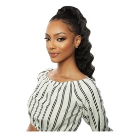 Mane Concept Human Hair Blend Ponytail Brown Sugar Wrap N Tie BSWNT07 Crimp Wave Wnt 22" (OM30)