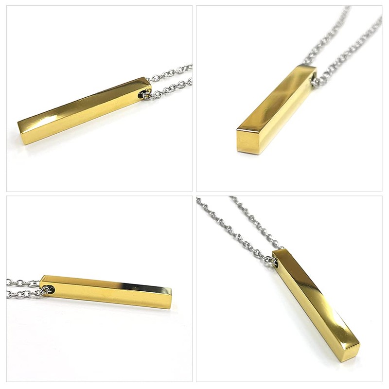 S.Double P Stainless Steel Necklace, Men's, Women's, Stick, Pendant, Stainless