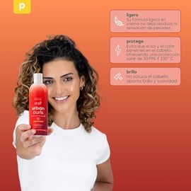 URBAN CURLS Protector de Calor para Cabello Rizado 960 ml – Sin Sulfatos, Parabenos, Siliconas ni Aceites Minerales – Método Curly – Protección Térmic
