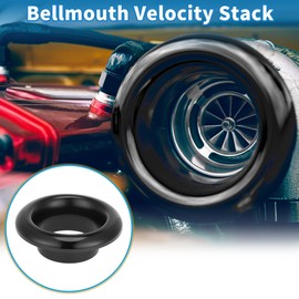 A ABSOPRO Velocity Stack Bellmouth Durable 3.98" ID 6.50" OD Turbo Engine Air Intake Aluminum Alloy Black