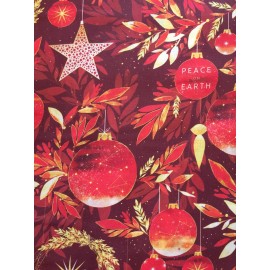 oasis fabrics NOEL PEACE ON EARTH BY OASIS FABRIC CHRISTMAS ORNAMENTS ON RED COTTON DIGITAL HY