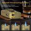 AWOTE Cigar Lighter with Double Jet Flame, Refillable Cigar Torch