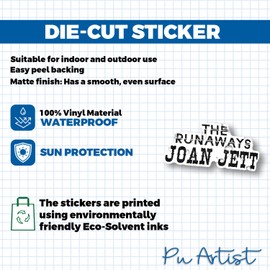 The Runaways Joan Jett Sticker Vinyl Die Cut Sticker for Car Rear View Mirror Laptop Phone Water Bottle Guitar Helmet Gift Idea