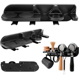 Primst Coffee Portafilter Wall Mount Rack, Space Saving Floating Wall Shelves Coffee Station Organizer, Espresso Tools Portafilter Holder for Bar, Home, Office (58mm)