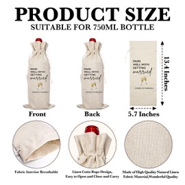 TIRYWT Wedding or Engagement Wine Bag, Honeymoon Gifts for Couple, Pairs Well with Getting Married, Wine Champagne Gift Bag with Drawstring for Party Decor-A01