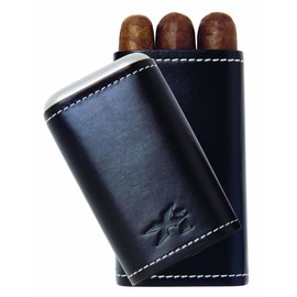 XiKAR 243BK 3 Cigar Envoy Leather Travel Humidor Case Black Lifetime Warranty by Xikar