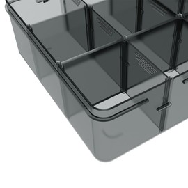 SRNYJAO Plastic Organizer Box, 12 Grids Clear Bead Organizer Compartment Box with Removable Dividers for Tackle box,Parts, Earring Container Tool Fishing Hook Hair Accessories