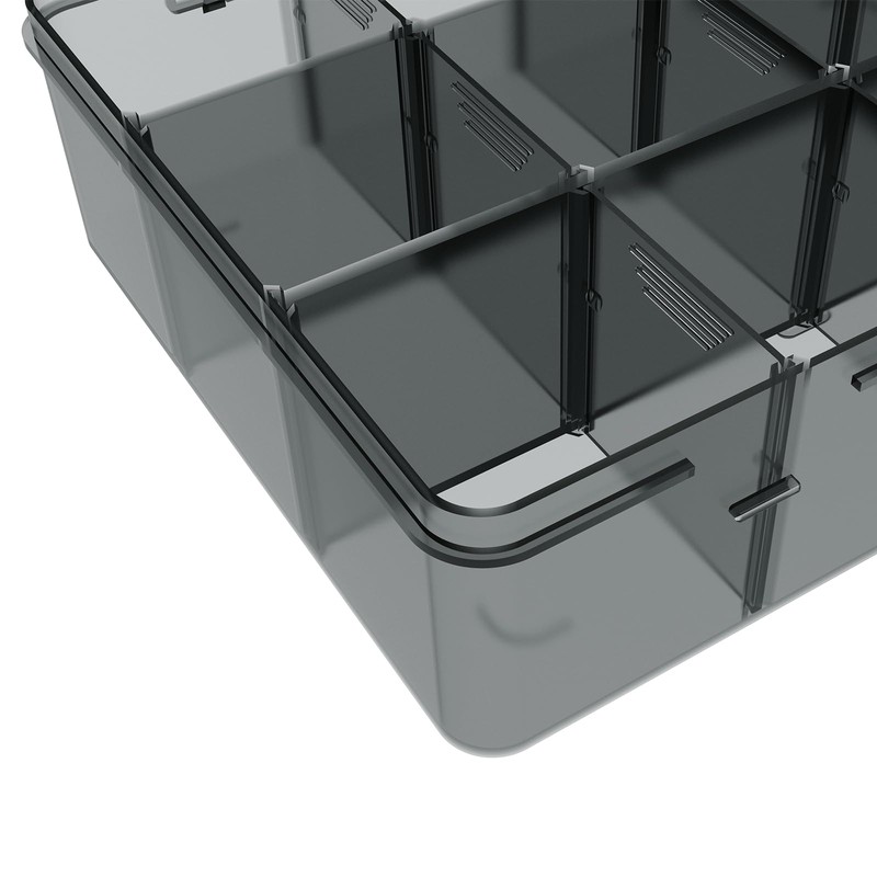 SRNYJAO Plastic Organizer Box, 12 Grids Clear Bead Organizer Compartment