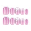 24 Pcs Mauve Press On Nails Short Square,YEFIUO Glitter Fake