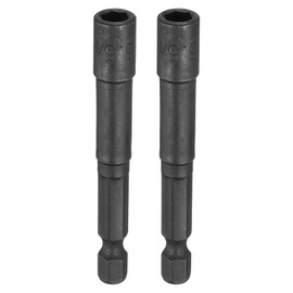 HARFINGTON 2pcs Nut Driver 5.5mm Hex Drive Socket CR-V Steel Power Screw Drill Bits Socket Wrench Tools with 1/4" Quick Change Hex Shank for Power Drills Impact Drivers, Black