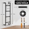 Black 4-Step Wall Mounted Steel Ladder, 4FT Egress Window Well