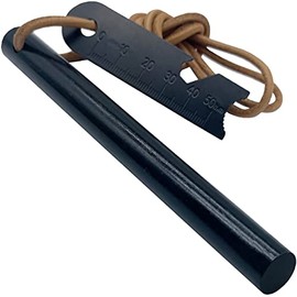 aufodara Stark Fire Starter Fire Steel Fire Rod 12.7 mm Thick, 12.7 cm Long - with 1 x Leather Cord and Multifunctional Scraper for Outdoor Survival and Camping