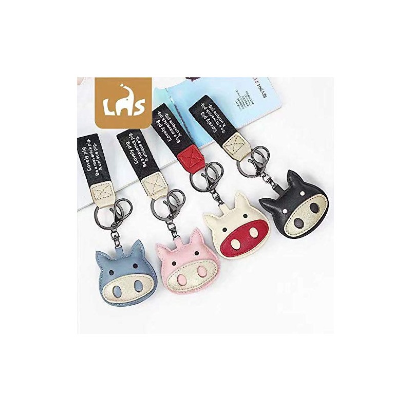 [AIXUAN] Leather Key Chain, Cute Piglet Keychain