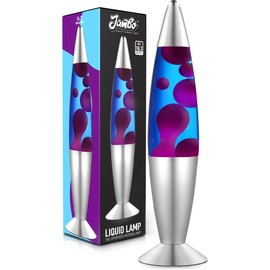 JAMBO 16" Beautiful Liquid Lamp- Blue with Purple Wax, Relaxing Magma Light, Night Light Nightlight, Home Decor Living Room Office Bedroom Lamp for Adults Teens Kids