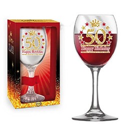 50th Years Glitter Glass Glasses Gift Idea for 50th Birthday Parties