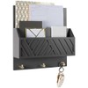 BLU MONACO Mail Organizer Wall Mounted - Grey Wood Wall